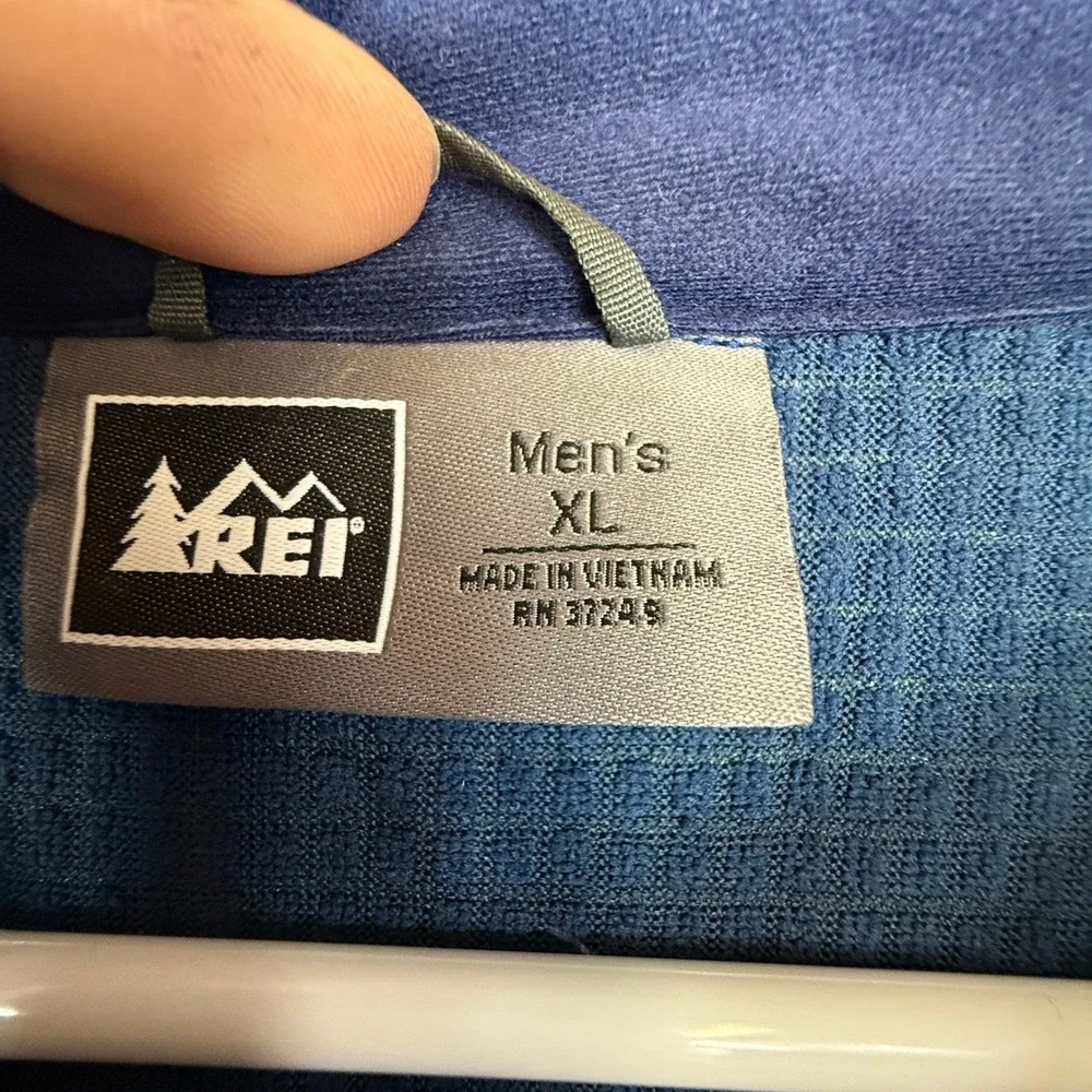 REI Co-op Mens XL Fleece Vest Blue‎ Sleeveless Full Zip Outdoor Activewear